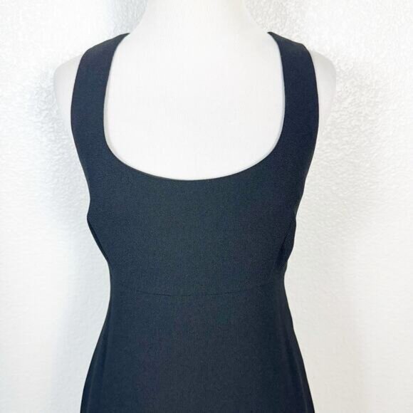90s Nicole Miller Vintage Womens Babydoll Scoop Neck Mini Dress Black USA Made 6 - Picture 2 of 13